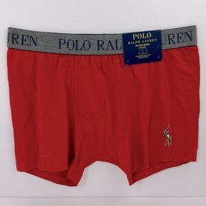 POLO RALPH LAUREN BOXER BRIEF, TRADITIONAL LEG LENGTH , CONTOUR POUCH, LARGE RED